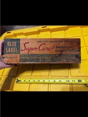 Pabst Super-Cured Blue Label American Process Cheese Box - Yellow & Brown